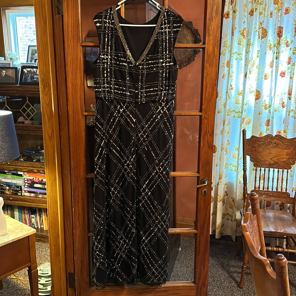 Silk and sequin black formal